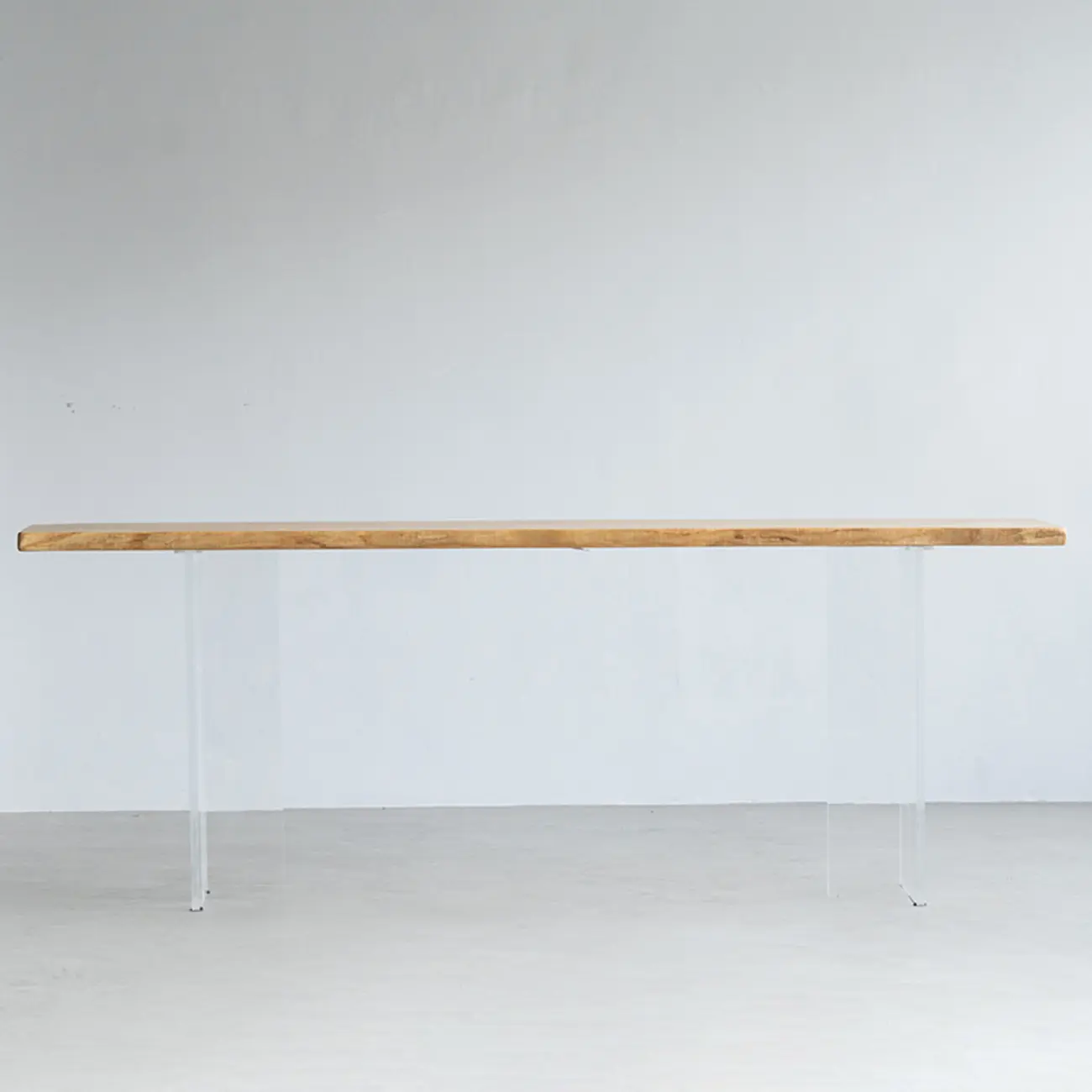 Scandinavian Clear Plastic Base Bar Tables with Wooden Top