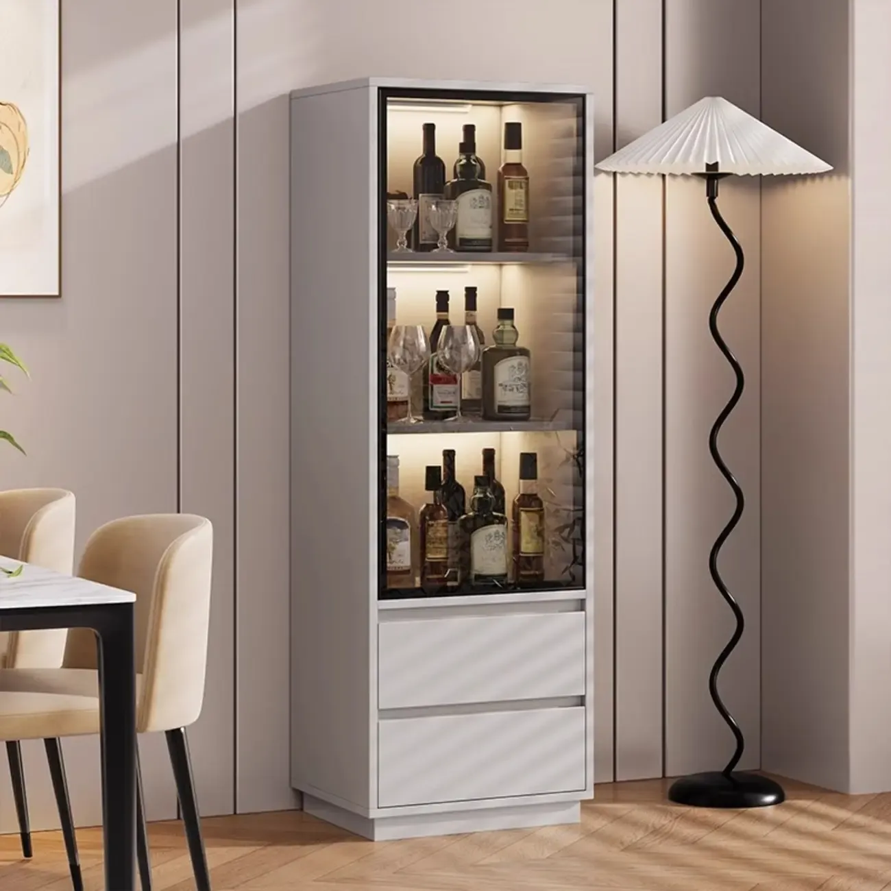 Standard Manufactured Wood Display Stand with Drawer