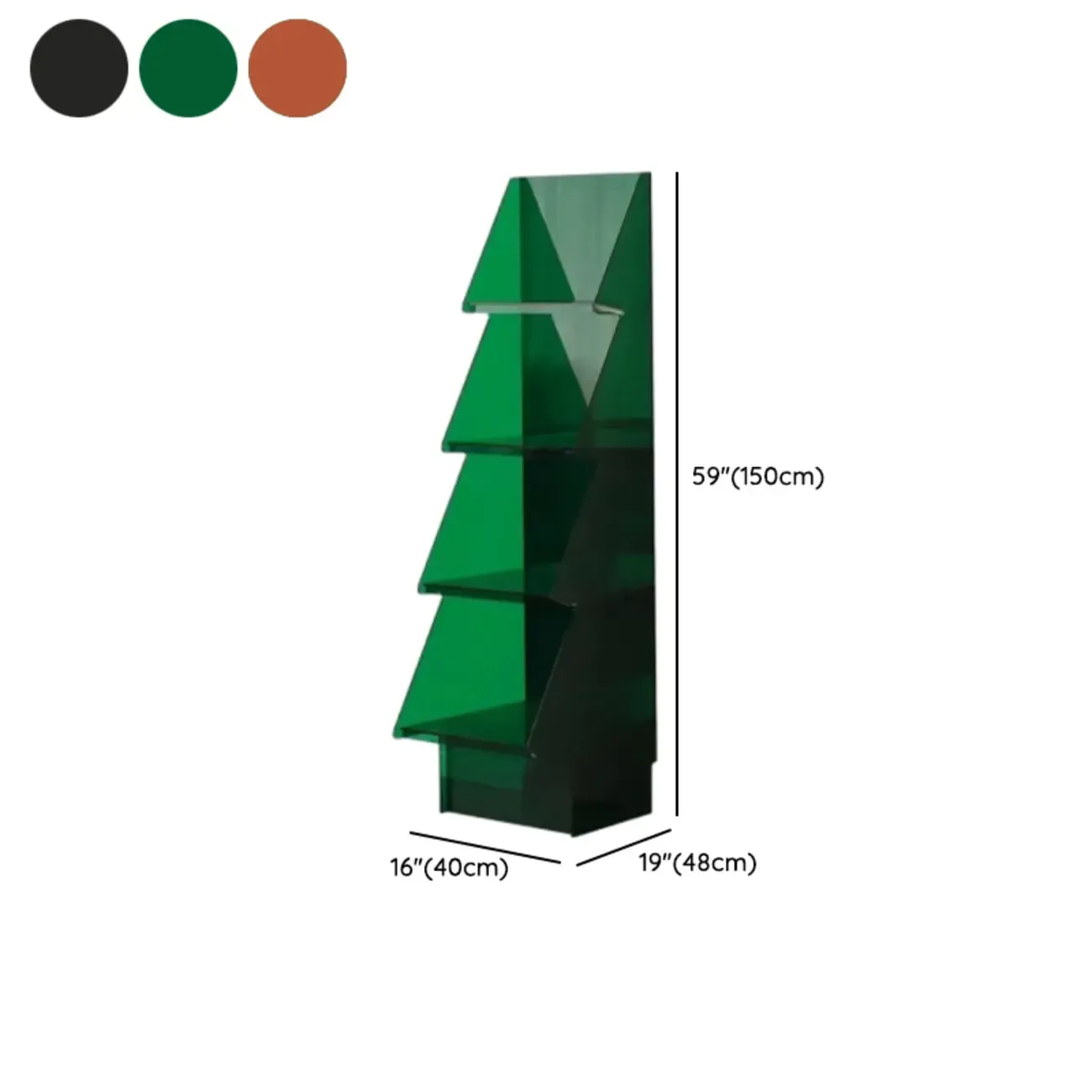 Artistic Acrylic Bookcase Vertical Stylish Display Shelf