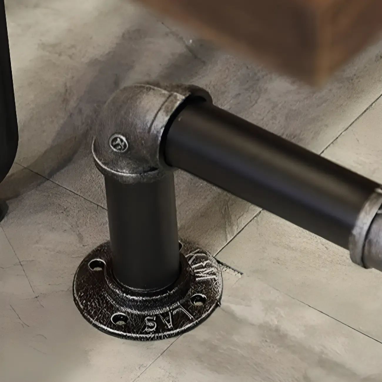 Rectangle Distressed Brown Wood Bar Table With Footrest