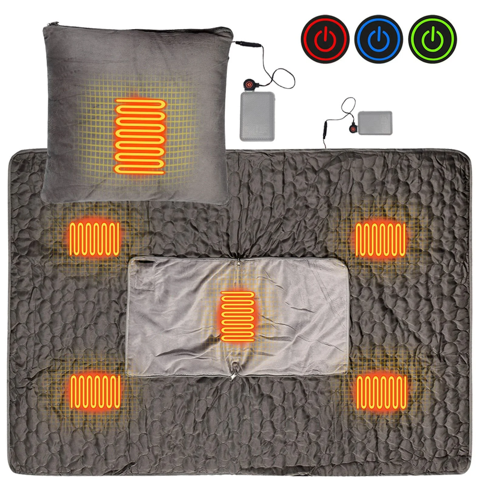 HULIANFU Winter Electric Blanket Thicker Body Warmer 150x105cm USB Electric Heating Shawl Washable Thermostat Electric Heating Blanket - Deanwangkt