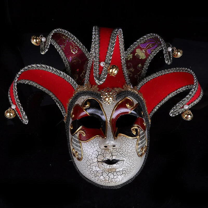 HULIANFU Newly High-end Venetian Masquerade Mask Mask Europe and The United States Halloween Clown Mask Show Supplies - Deanwangkt