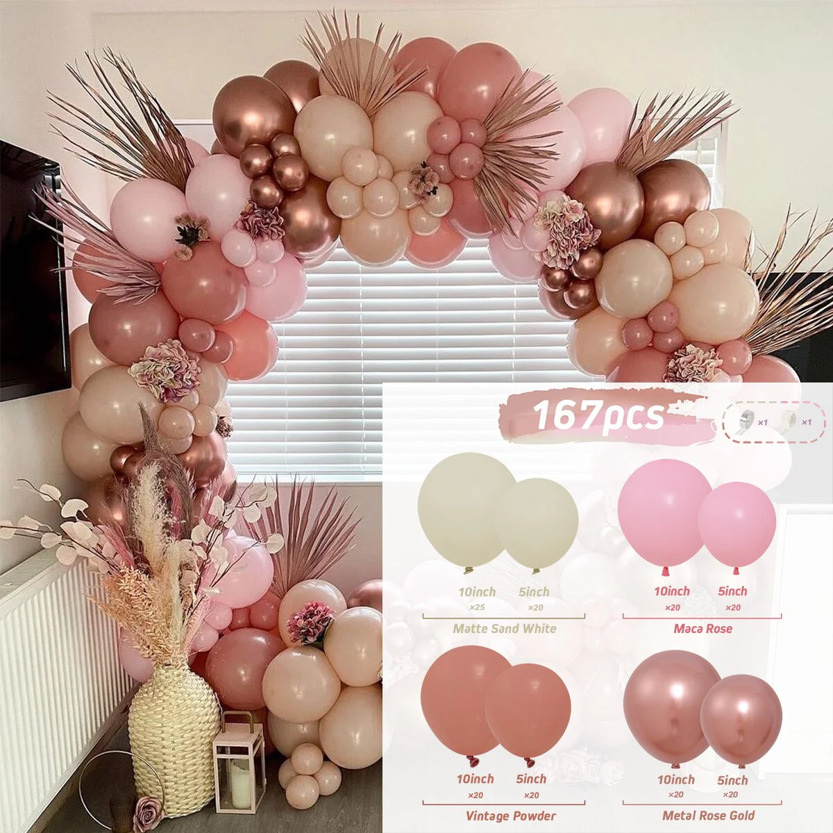 HULIANFU Macaron Pink Balloon Garland Arch Kit Wedding Birthday Party Decoration Kids Globos Rose Gold Confetti Latex Ballon Baby Shower - Deanwangkt