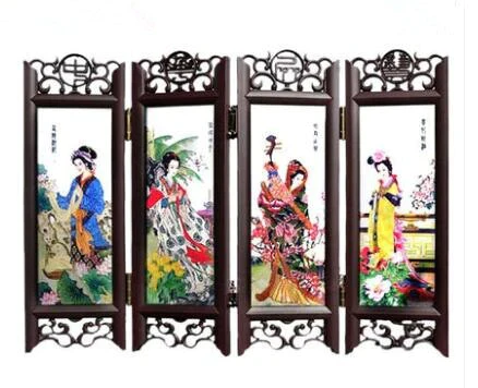 HULIANFU Multi-pattern Antique Small Screen Chinese Style Mask  Ornaments Features Crafts Tourism Souvenirs Gift  Home Decoration - Deanwangkt