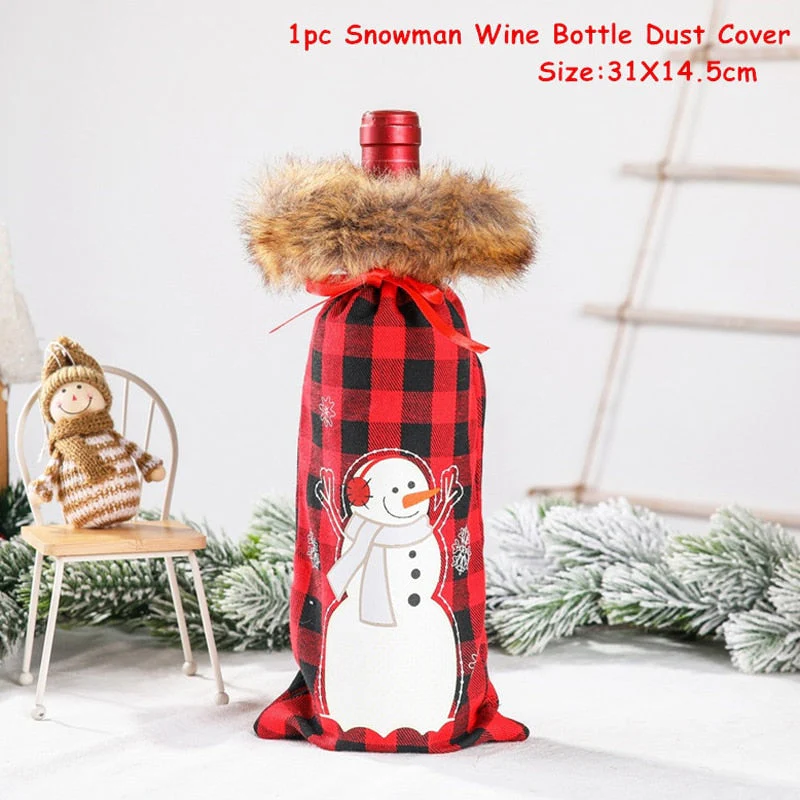 HULIANFU   Xmas Wine Bottle Dust Cover Noel Navidad Christmas Decoration for Home Dinner Decor Christmas Gift Tree Ornament New Year 2026 - Deanwangkt
