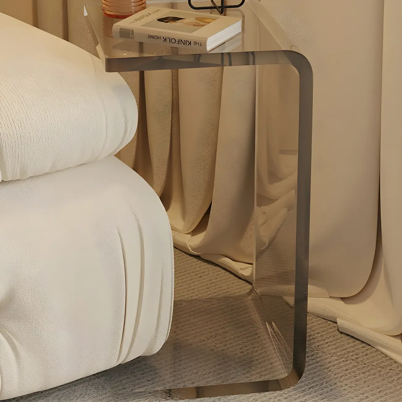 Versatile Acrylic Side Table C-Shaped