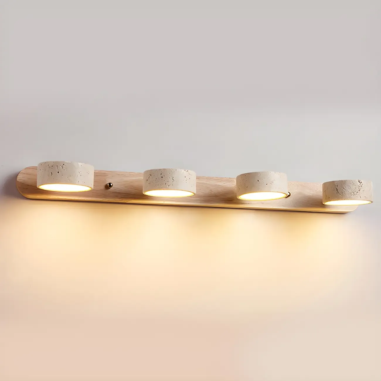Modern White Stone Circular Multi-Light LED Vanity Light