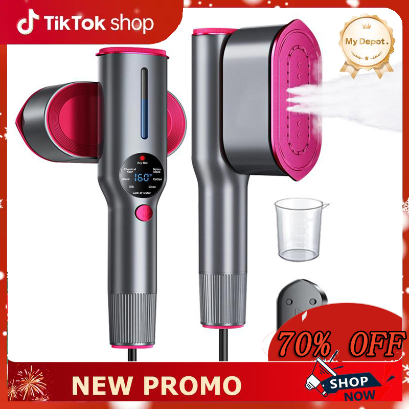 DrFlash Garment Steamer for Clothes, Portable Travel Clothing Steamer Iron, 2-In-1 Function, 7 Mode with LED Display, 5s Fast Heating, 90° Swivel Handle, New Year Gift