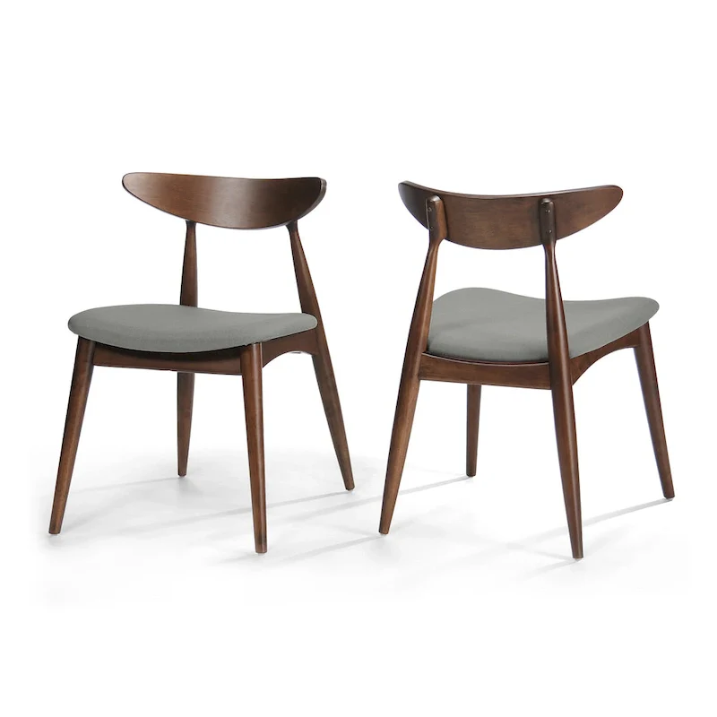 Barron Mid-Century Modern Dining Chairs (Set of 2) by Christopher Knight Home - 22.50   W x 19.75   L x 28.75   H