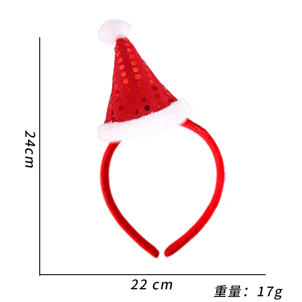 HULIANFU  Cartoon Red Christmas Hair Band Santa Claus Snowman Antlers Headband Merry Christmas Decor Adult Kids Naviidad Gifts Noel Toys - Deanwangkt