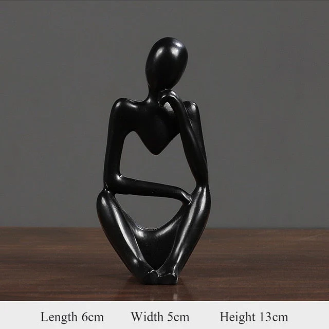HULIANFU Thinker Statue Abstract Figure Sculpture Mini Character Statue Ornaments For Home Desktop Furnishings Home Decor Birthday Gift - Deanwangkt