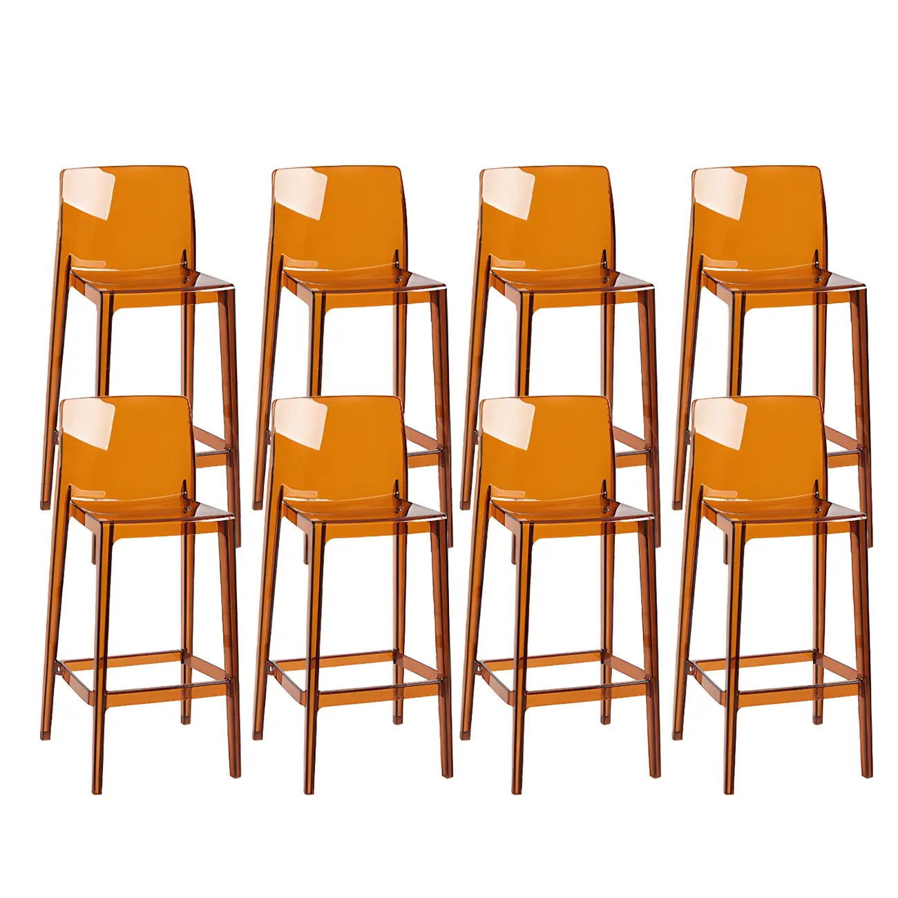 Modern Acrylic Transparent Stylish Rectangle Bar Stool