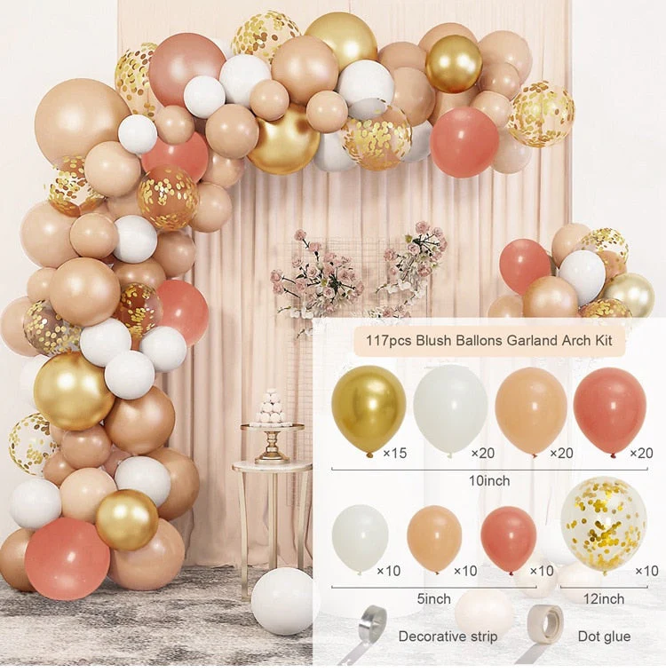 HULIANFU Macaron Pink Balloon Garland Arch Kit Wedding Birthday Party Decoration Kids Globos Rose Gold Confetti Latex Ballon Baby Shower - Deanwangkt