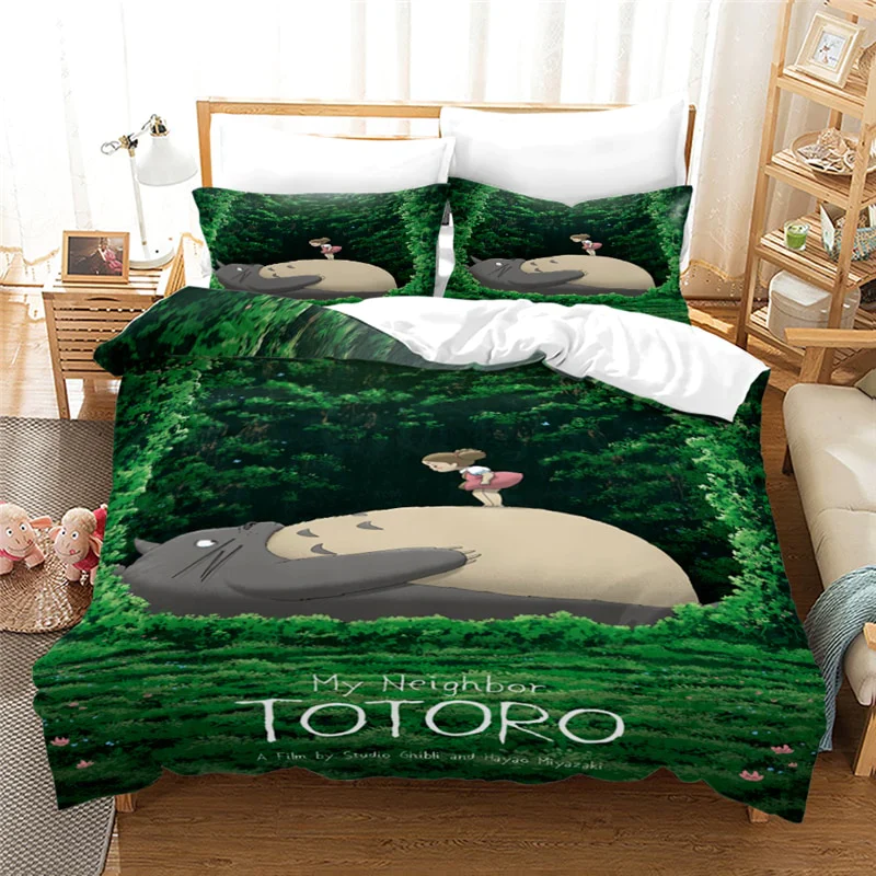 HULIANFU MY NEIGHBOUR TOTORO 3d Printed Bedding Set Duvet Cover Set with Pillowcase Twin Full Queen King Comforter Cover Sets Bedclothes - Deanwangkt