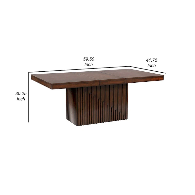 Ryn Dining Table, 60-78 Inch Removable Extendable Rectangular Top, Brown