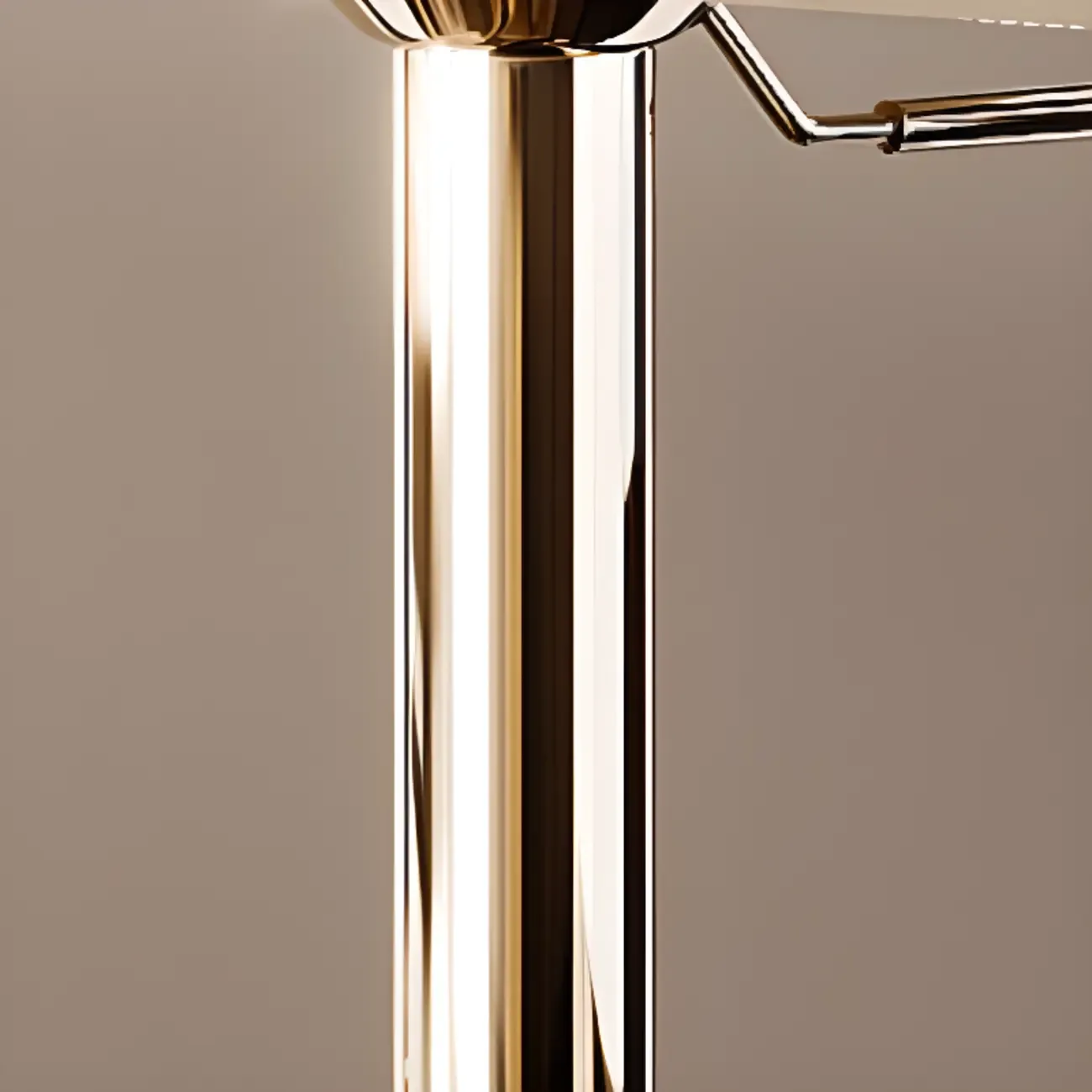 Luxury Adjustable Height Leather Bar Stool Gold Pedestal