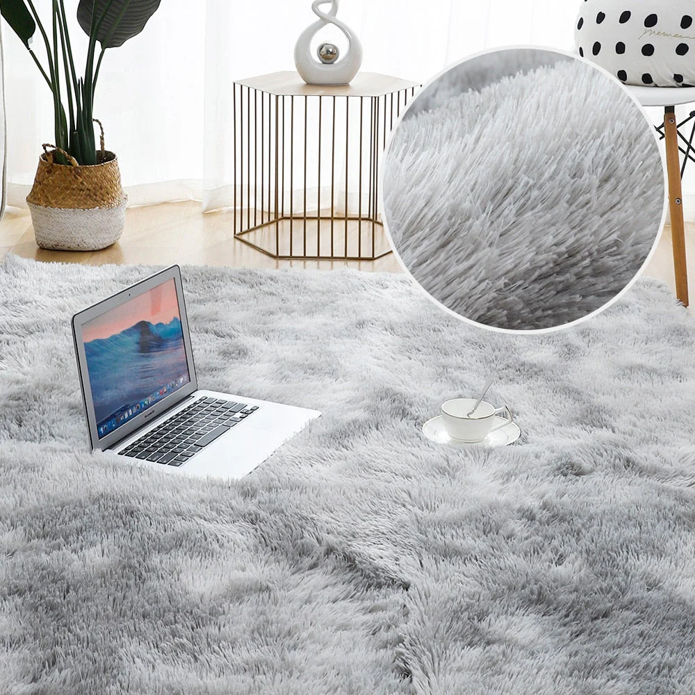 HULIANFU Thick Carpet for Living Room Plush Rug Children Bed Room Fluffy Floor Carpets Window Bedside Home Decor Rugs Soft Velvet Mat - Deanwangkt