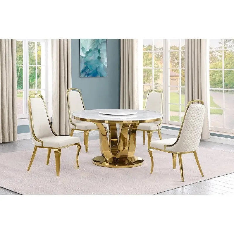 Best Quality Furniture D325-SC314-7 5 Piece Round Dining Set