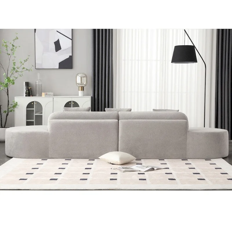 Modern Curved Terrycloth Fabric Combination Sofa No Assembly Required