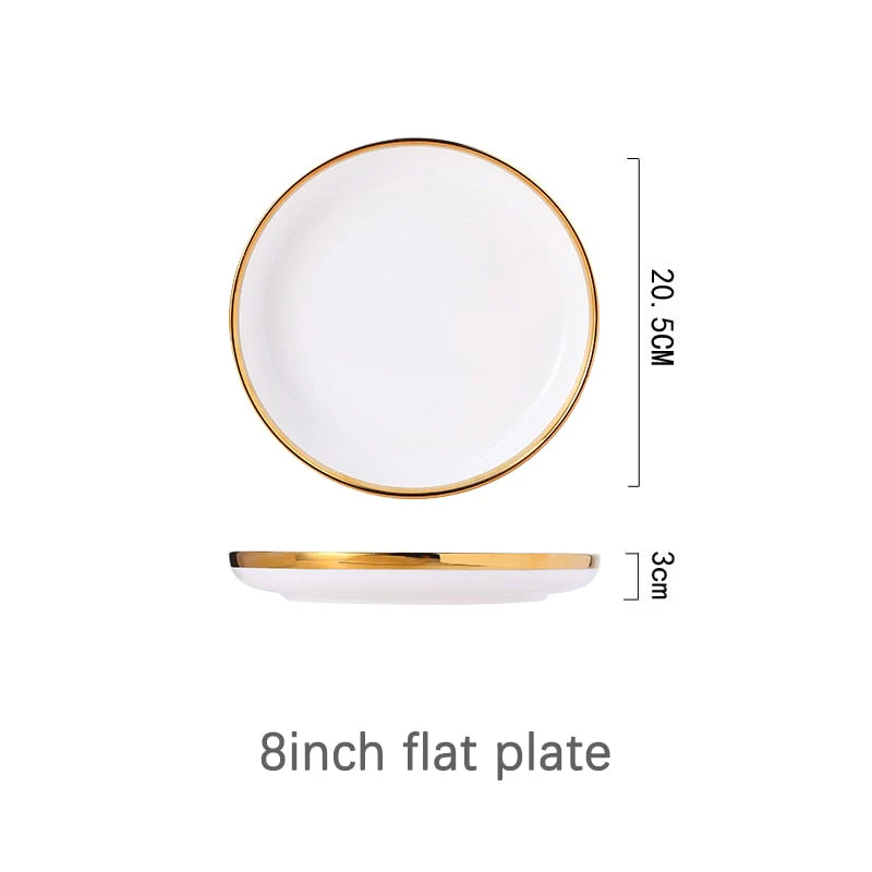 HULIANFU White Porcelain Plates for Food Dinner Set Dishes Salad Soup Bowl Ceramic Plates and Bowls Set Tableware Set Service for 4/6/8 - Deanwangkt