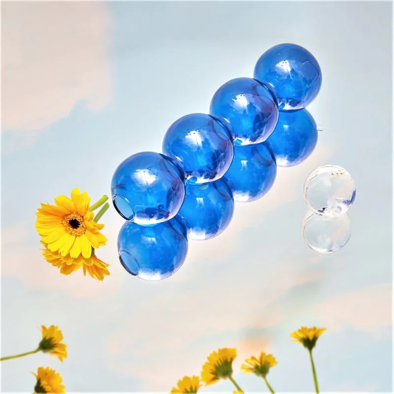 HULIANFU Nordic Creative Glass Bubble Vase Flower Arrangement Spherical Art Flower Ornaments Vases Decoration Home Birthday Gift - Deanwangkt