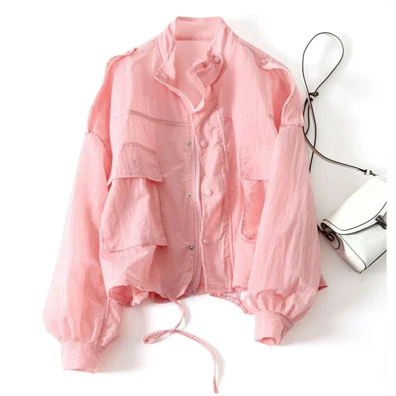 Hulianfu 2026  New Summer Korean Sun Protection Clothing Coat Women UV-proof Thin Loose Casual Female Pocket Windbreaker Jacket Tops Lady - Deanwangkt