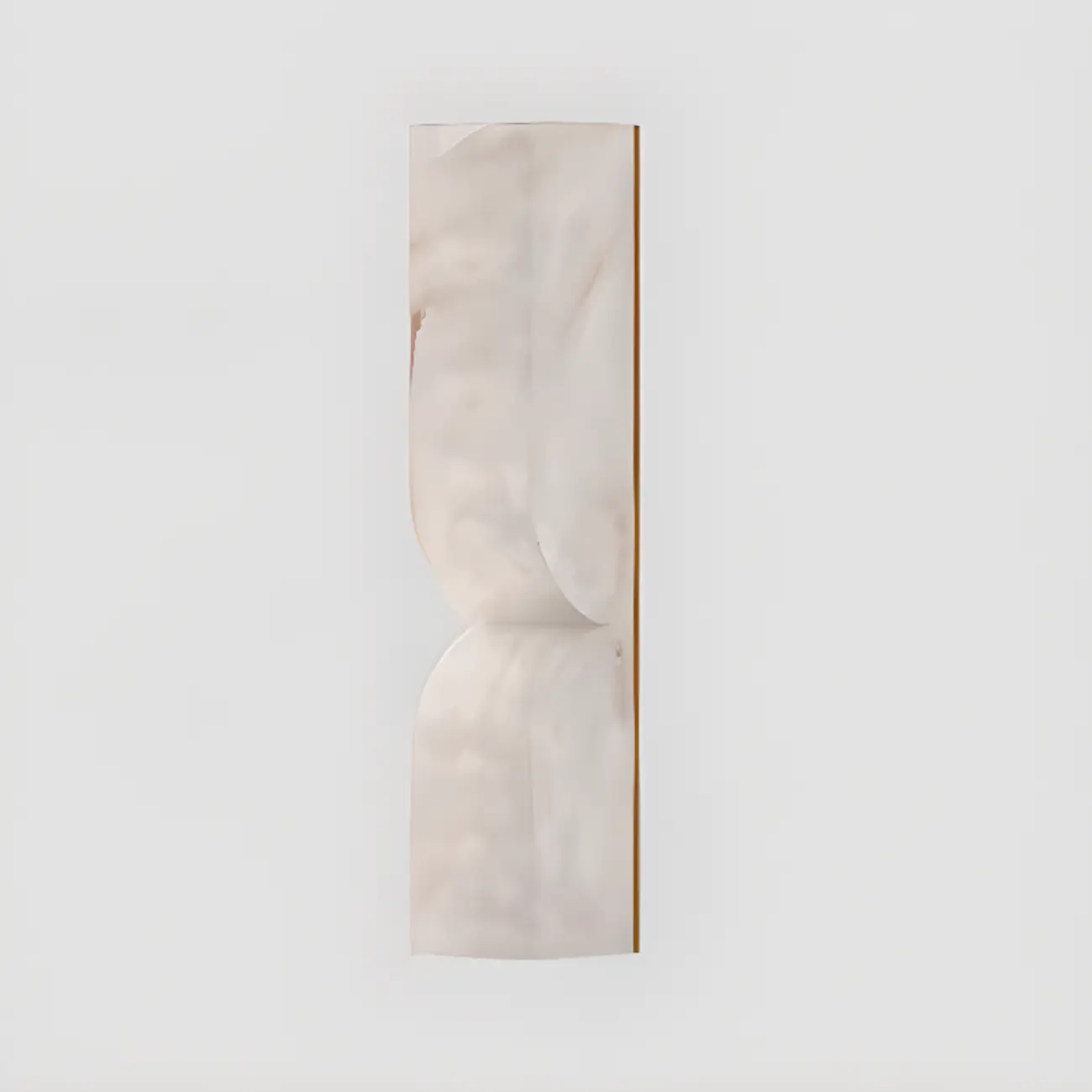 Art Deco 2-Light Curved Solid Alabaster Wall Sconce