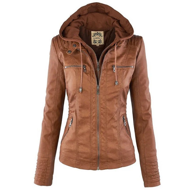 Winter Faux Leather Jacket Women Casual Basic Coats Plus Size 7XL Ladies Basic Jackets Waterproof Windproof Coats Female - Deanwangkt