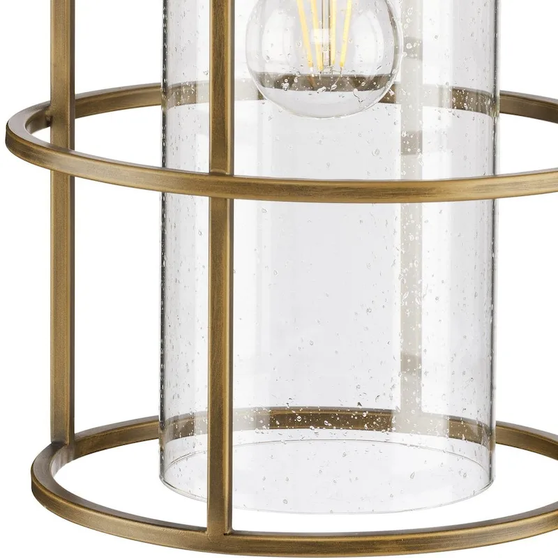 Burgess Collection One-Light Aged Bronze Modern Farmhouse Pendant - 9.5 in x 9.5 in x 12.37 in