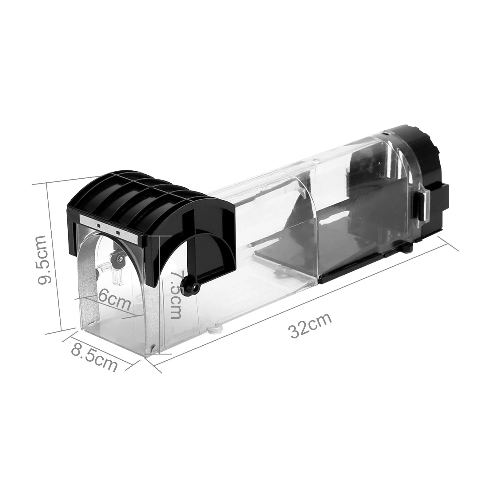 HULIANFU Smart Self-locking Mousetrap Safe Firm Transparent Household Mouse Catcher Plastic Reusable Humane Indoor Outdoor Rat Trap - Deanwangkt