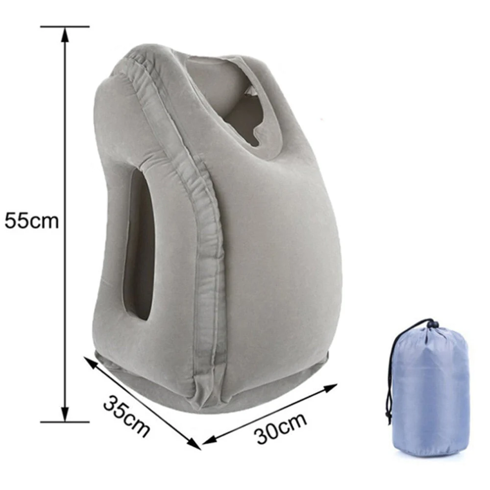 HULIANFU Upgraded Inflatable Air Cushion Travel Pillow Headrest Chin Support Cushions for Airplane Plane Car Office Rest Neck Nap Pillows - Deanwangkt