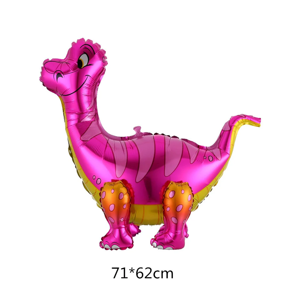 HULIANFU Large 4D Walking Dinosaur Foil Balloons Jungle Animal Boys Birthday Party Decors Jurassic  Standind Dragon Kids Toys Air Globos - Deanwangkt