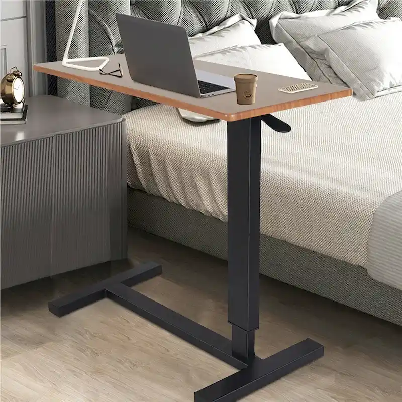 Rolling Overbed Adjustable Laptop Cart Side Table Stand for Couch