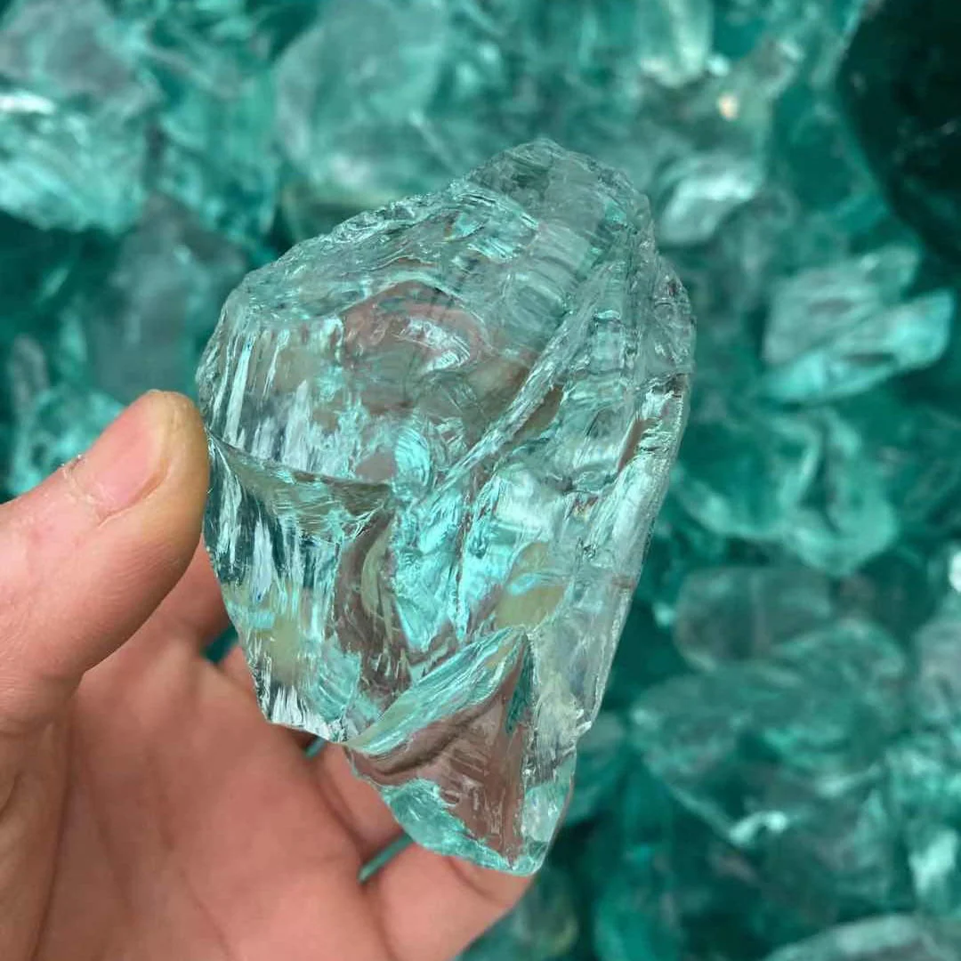 HULIANFU Very beautiful Clear Glass Crystal Stone Home Decoration Light Green Glass Material Garden Decor - Deanwangkt