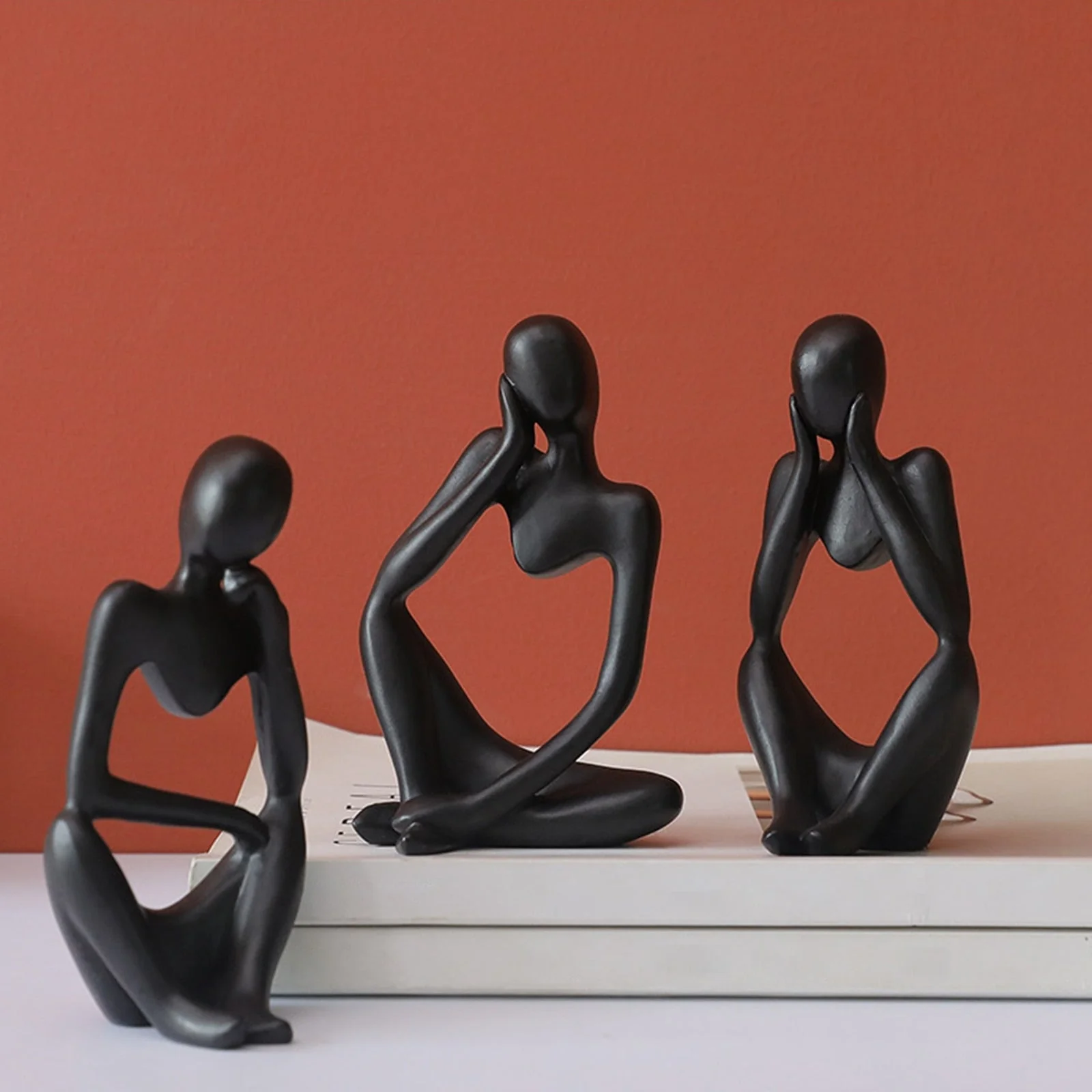 HULIANFU Thinker Statue Abstract Figure Sculpture Mini Character Statue Ornaments For Home Desktop Furnishings Home Decor Birthday Gift - Deanwangkt