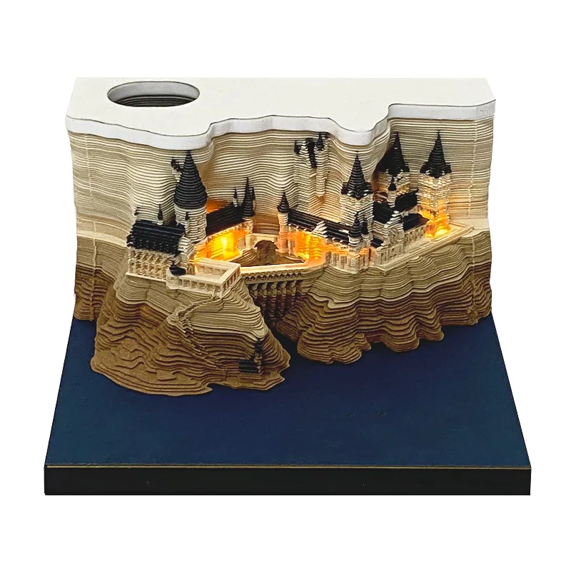 HULIANFU Omoshiroi Block 3D Memo Pads Novelty Famious Movie Building Harry Design New Year Christmas Gift - Deanwangkt