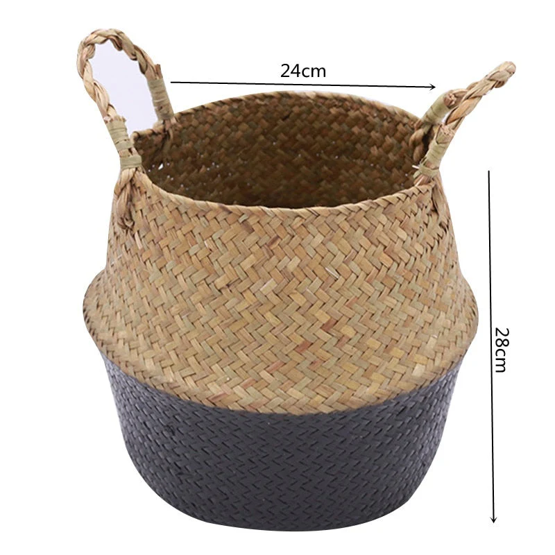 HULIANFU Straw Weaving Flower Plant Basket Grass Planter Basket Indoor Outdoor Flower Pots Cover Plant Containers for Plantable Plants FU - Deanwangkt