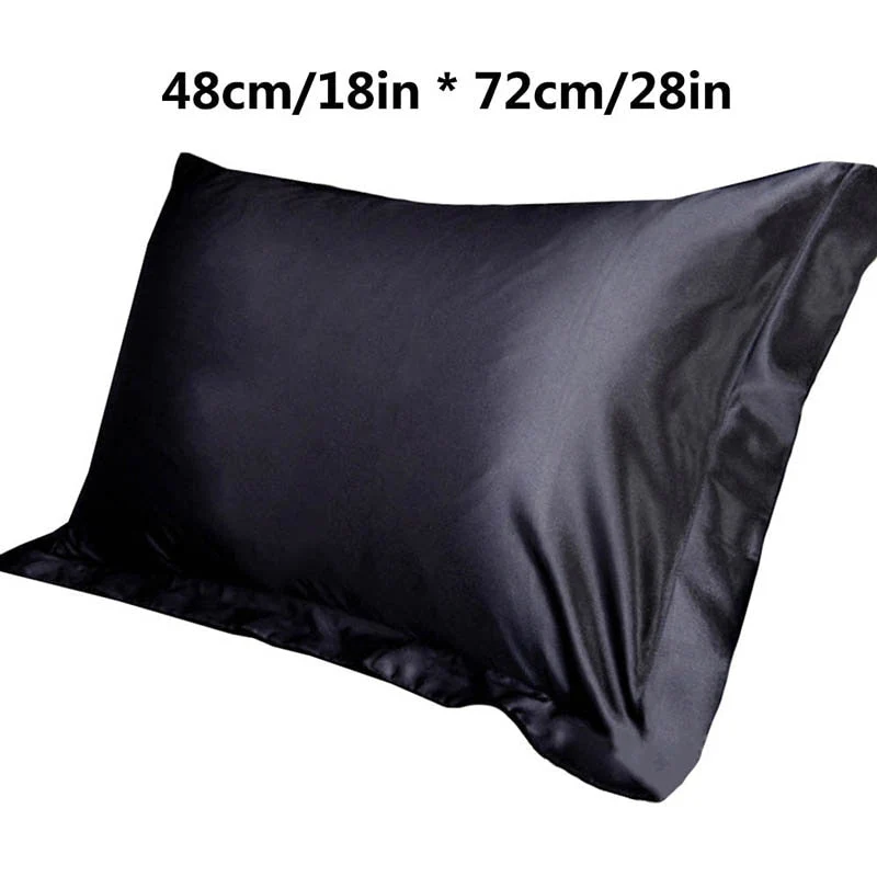 HULIANFU Pure Emulation Silk Satin Pillowcase Comfortable Pillow Cover Pillowcase For Bed Throw Single Pillow Covers - Deanwangkt