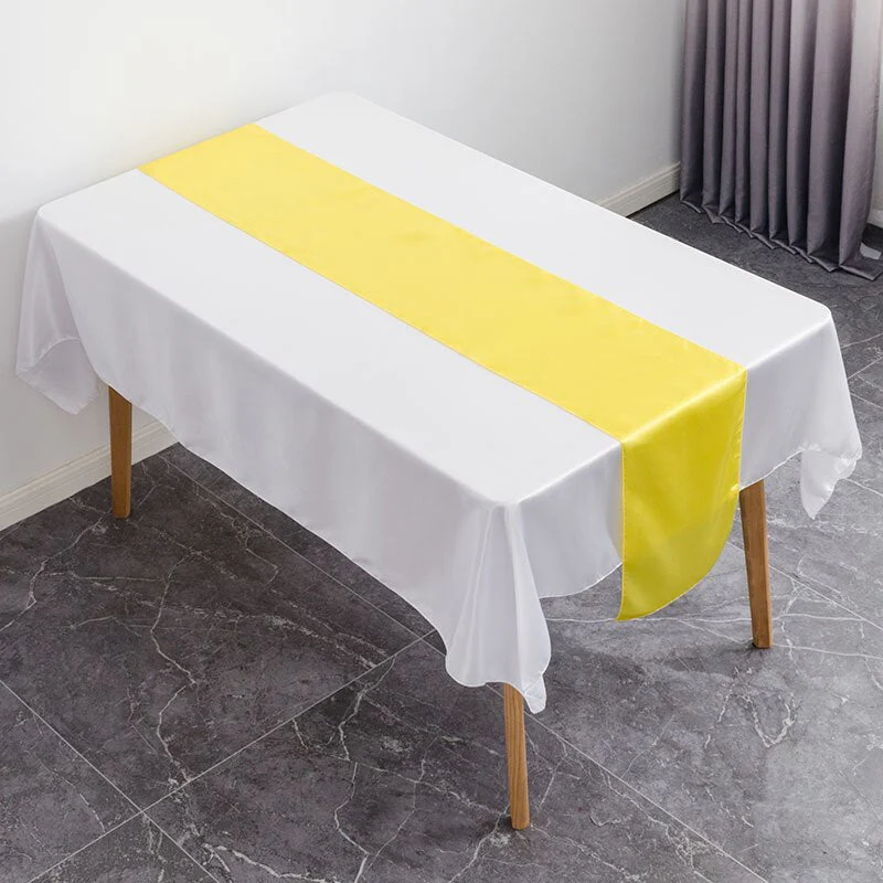 HULIANFU Table Runner Satin Shiny Colour Wedding Decoration Hotel Birthday Party Show Banquet Table Runner - Deanwangkt