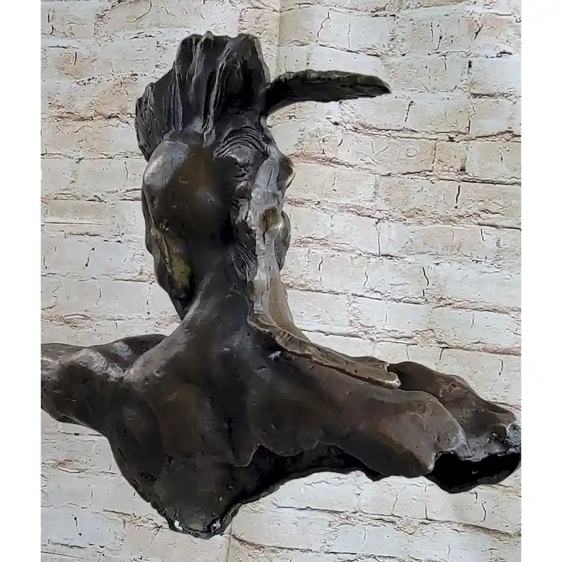 Native American Indian Mohawk Archer Bronze Bust Sculpture Statue Mario Nick 29 Inches X 23 Inches