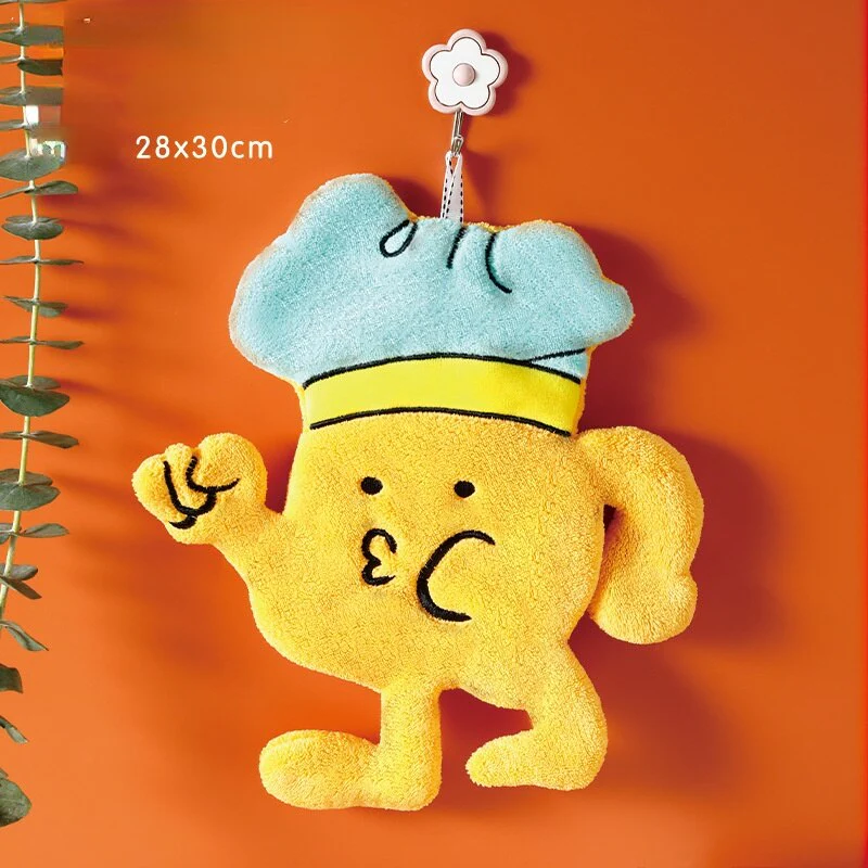 HULIANFU Lovely Cartoon Handkerchief Towel Hanging Absorbent Coral Velvet Wipe a Towel Household Kitchen Quick Drying Hand Cloth - Deanwangkt