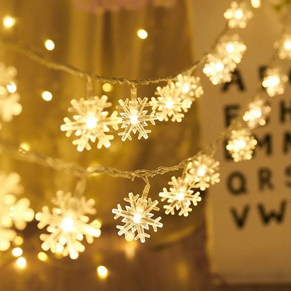 HULIANFU Snowflake LED Light Christmas Decor For Home Hanging Garland Christmas Ornaments Xmas Tree Decor Noel Navidad  New Year - Deanwangkt