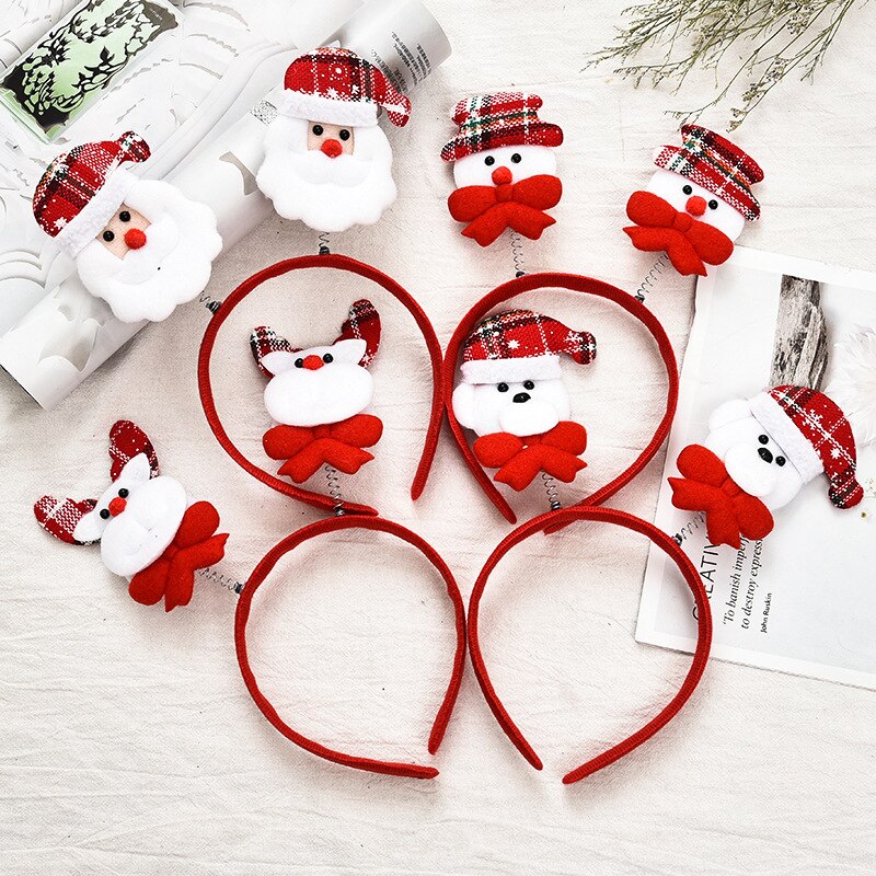 HULIANFU 2026  LuanQI Christmas Headbands for Children Adult Hair Band Red Christmas Santa Claus Snowman Antlers Headband Xmas Decoration Gifts - Deanwangkt