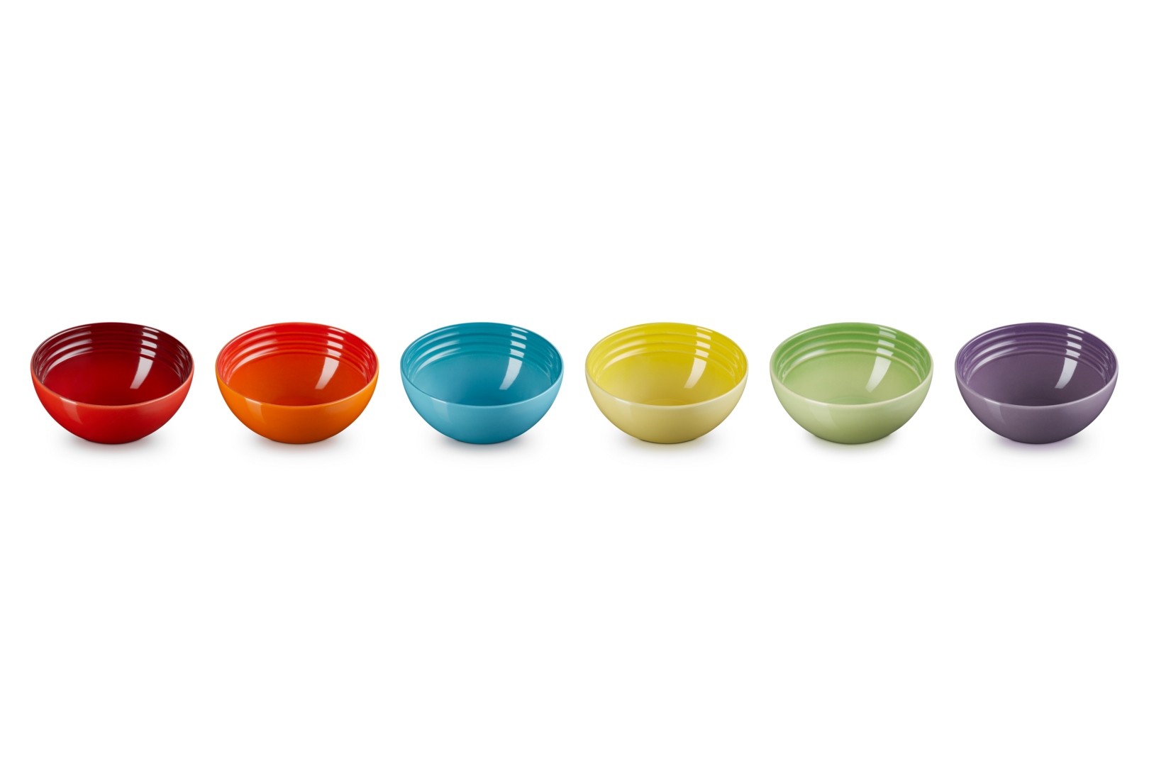 Stoneware Rainbow Set of 6 Snack Bowls