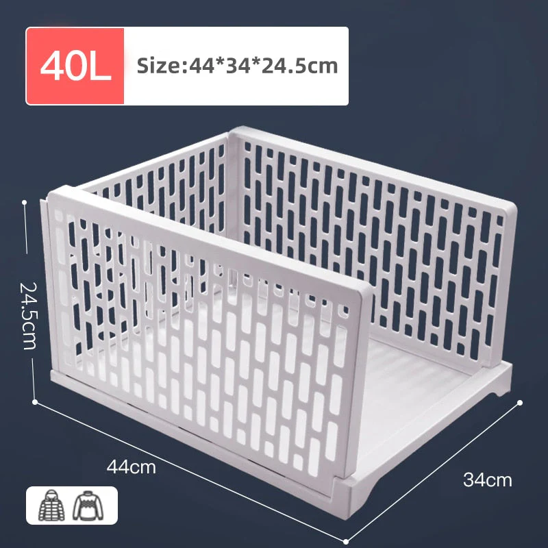 HULIANFU Stackable Wardrobe Drawer Cabinet Organizer Drawer Clothes Closet Storage Box Shelves Plastic Layered Partitions Storage Rack - Deanwangkt