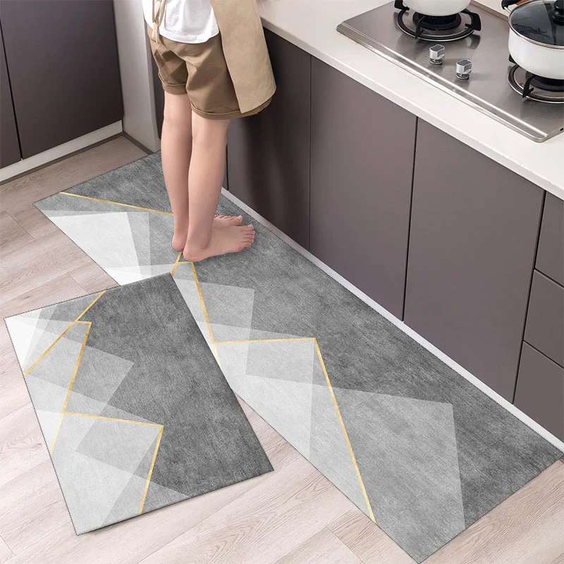 HULIANFU New Hot Sale Kitchen Floor Mat Tableware Pattern Entrance Doormat Bathroom Door Floormat Parlor Anti-slip Antifouling Long Rugs - Deanwangkt