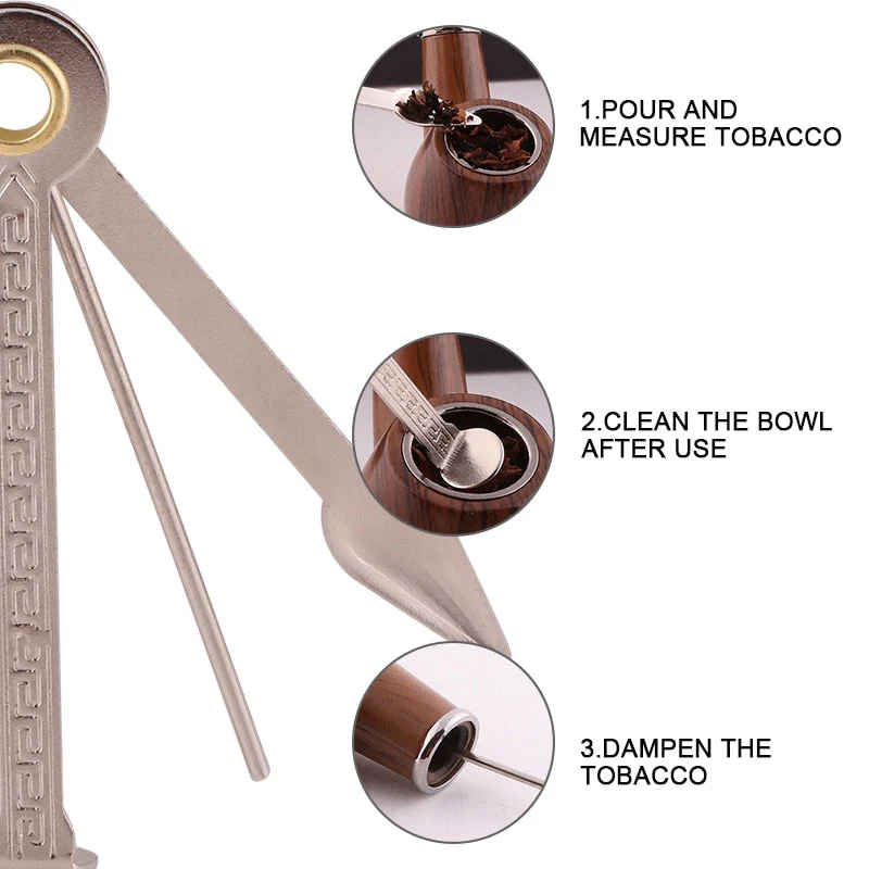 HULIANFU Resin Smoking Tobacco Pipe Set Classic Wooden  Herb Grinder Pipe Smoking Chimney Filter Gift for Smoke Accessories - Deanwangkt