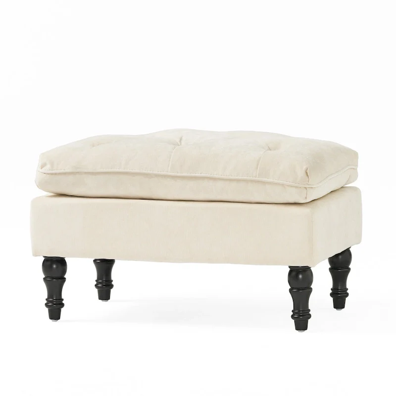 Jeremy Modern Tufted Fabric Pillow Top Ottoman by Christopher Knight Home