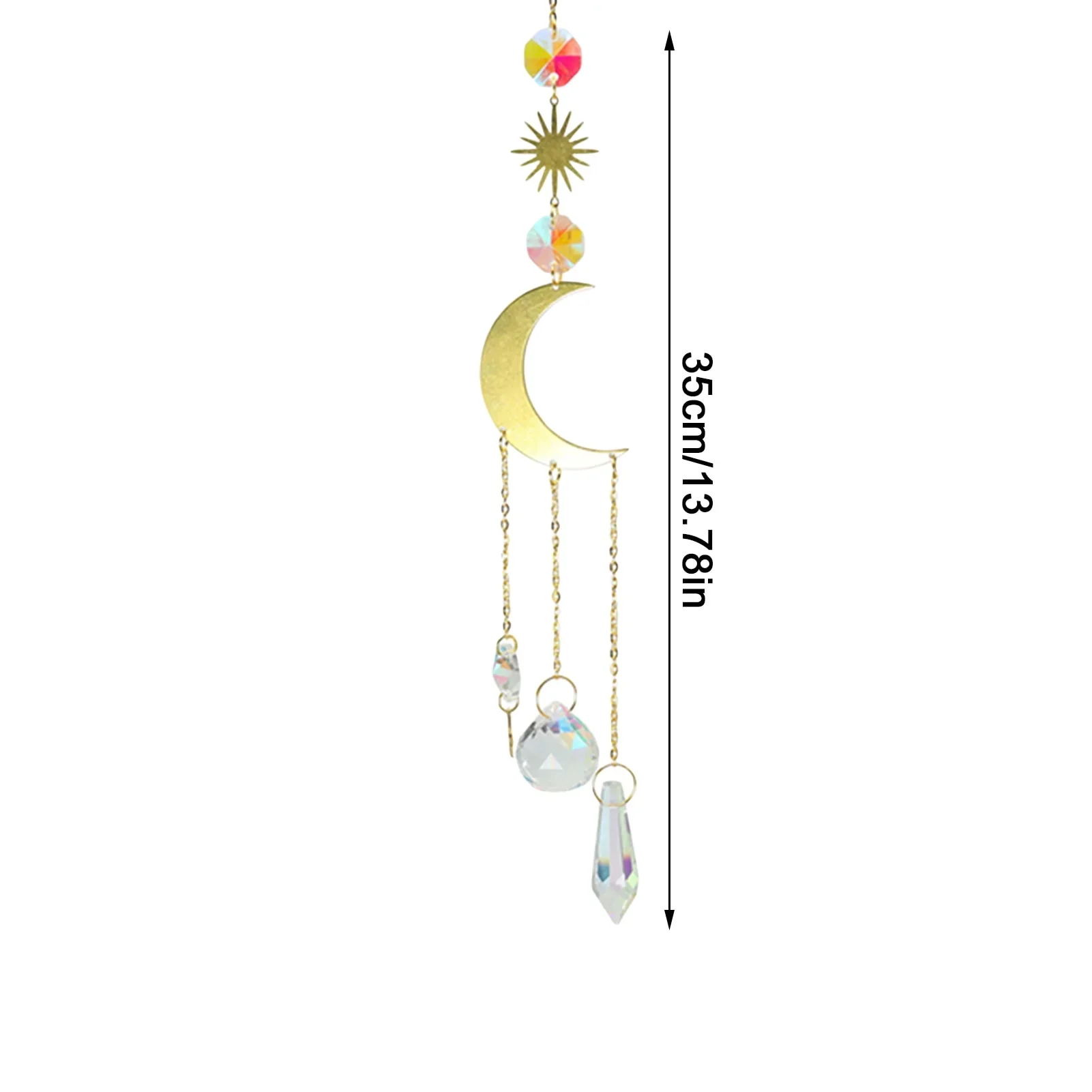 HULIANFU New Indian Style Dreamcatcher Moon Handmade Wind Chimes Wall Ornament Girls Room Decoration Feather Dream Catcher - Deanwangkt