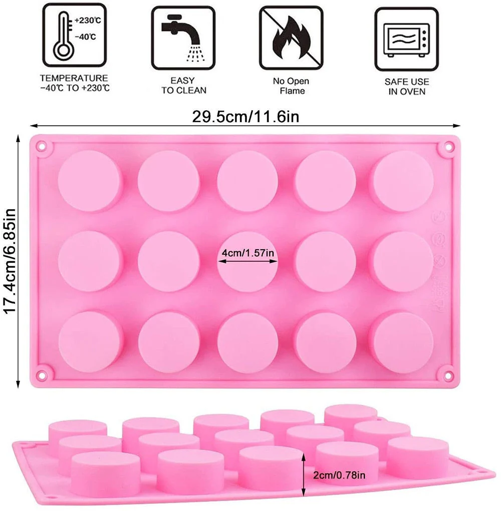 HULIANFU SILIKOLOVE Cylinder Silicone Soap Mold Round Silicone Molds for Handmade Soap Making, Lotion Bars, Bath Bombs, Chocolate, Cake - Deanwangkt